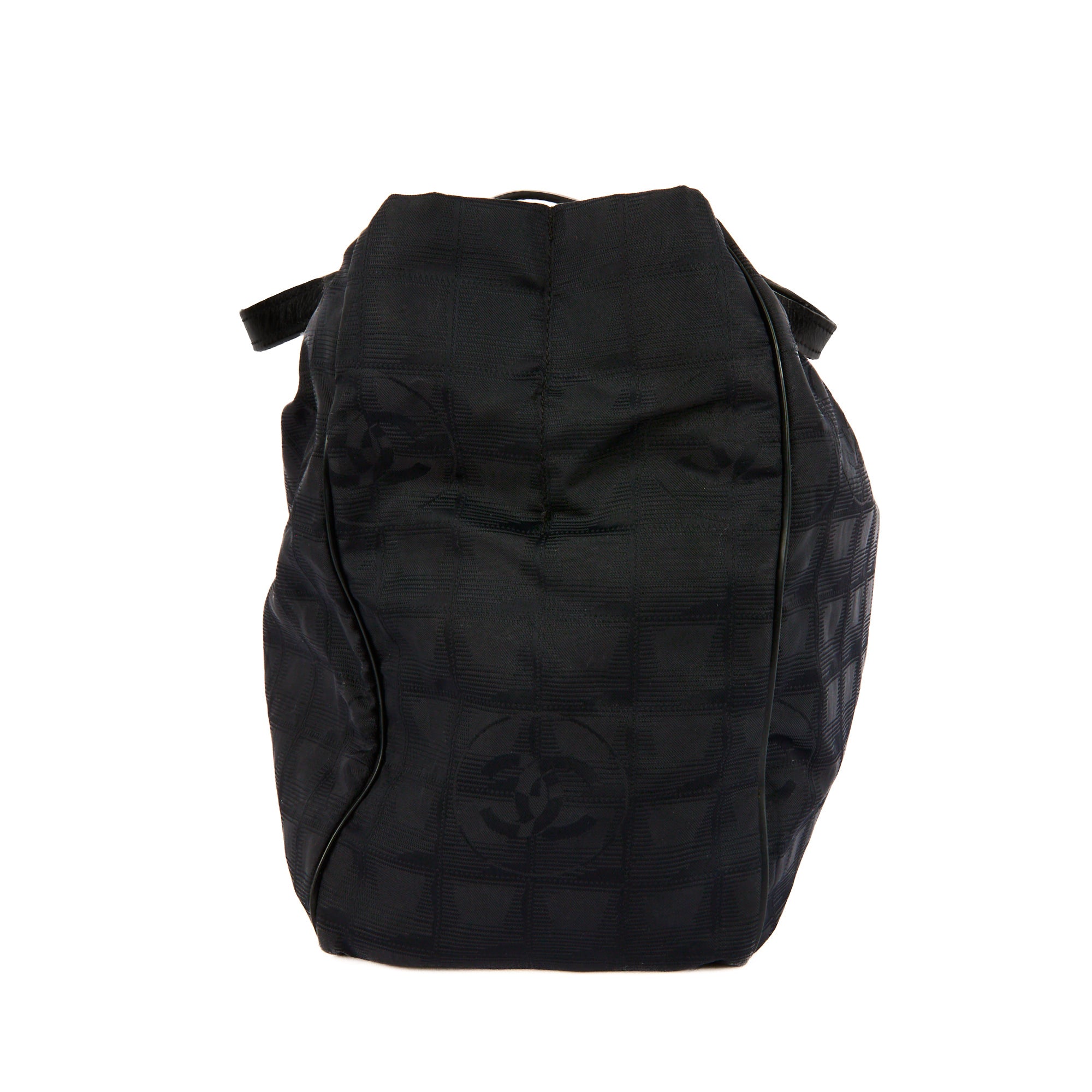 CHANEL - Sac à main Tote Travel Line toile noir - Tote Handbag