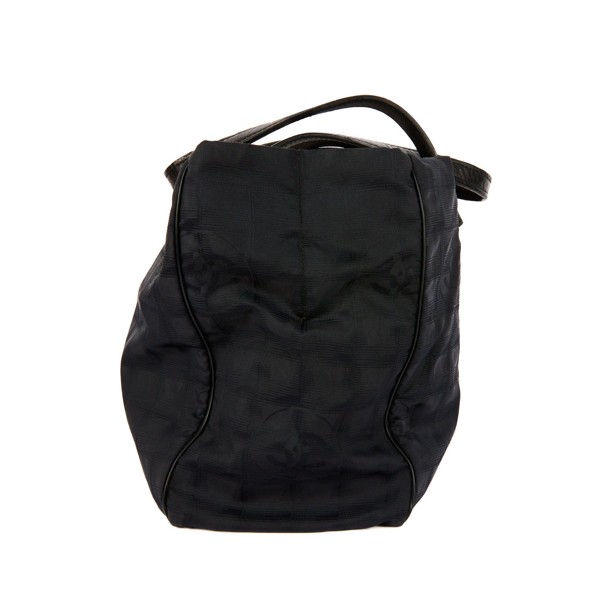 CHANEL - Sac à main Tote Travel Line toile noir - Tote Handbag