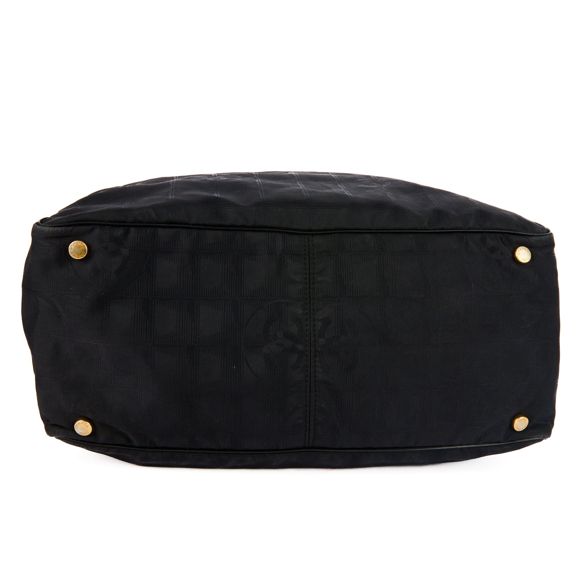CHANEL - Sac à main Tote Travel Line toile noir - Tote Handbag