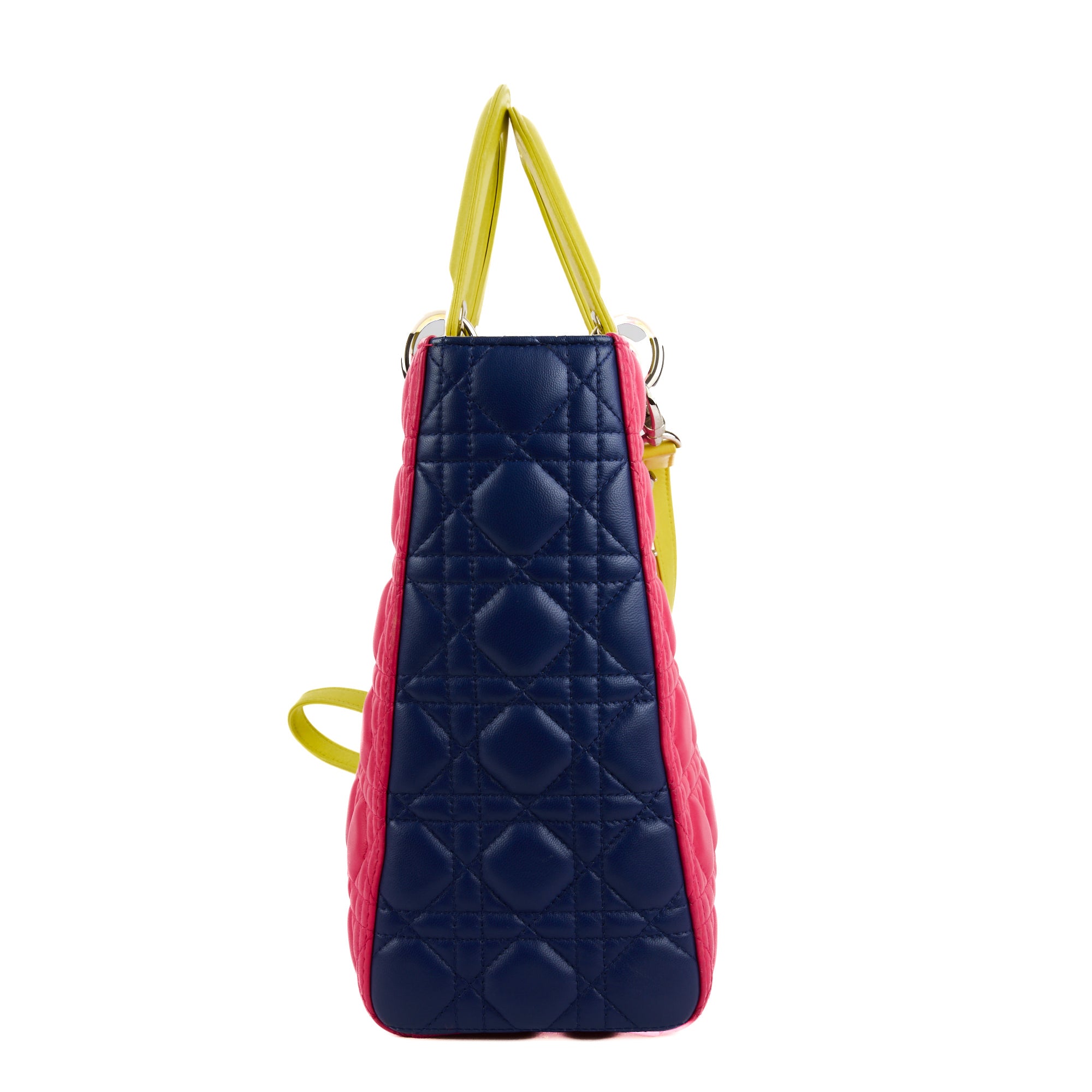 DIOR - Sac à main Lady Large Multicolore rose jaune bleu - Handbag