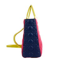 DIOR - Sac à main Lady Large Multicolore rose jaune bleu - Handbag
