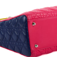 DIOR - Sac à main Lady Large Multicolore rose jaune bleu - Handbag