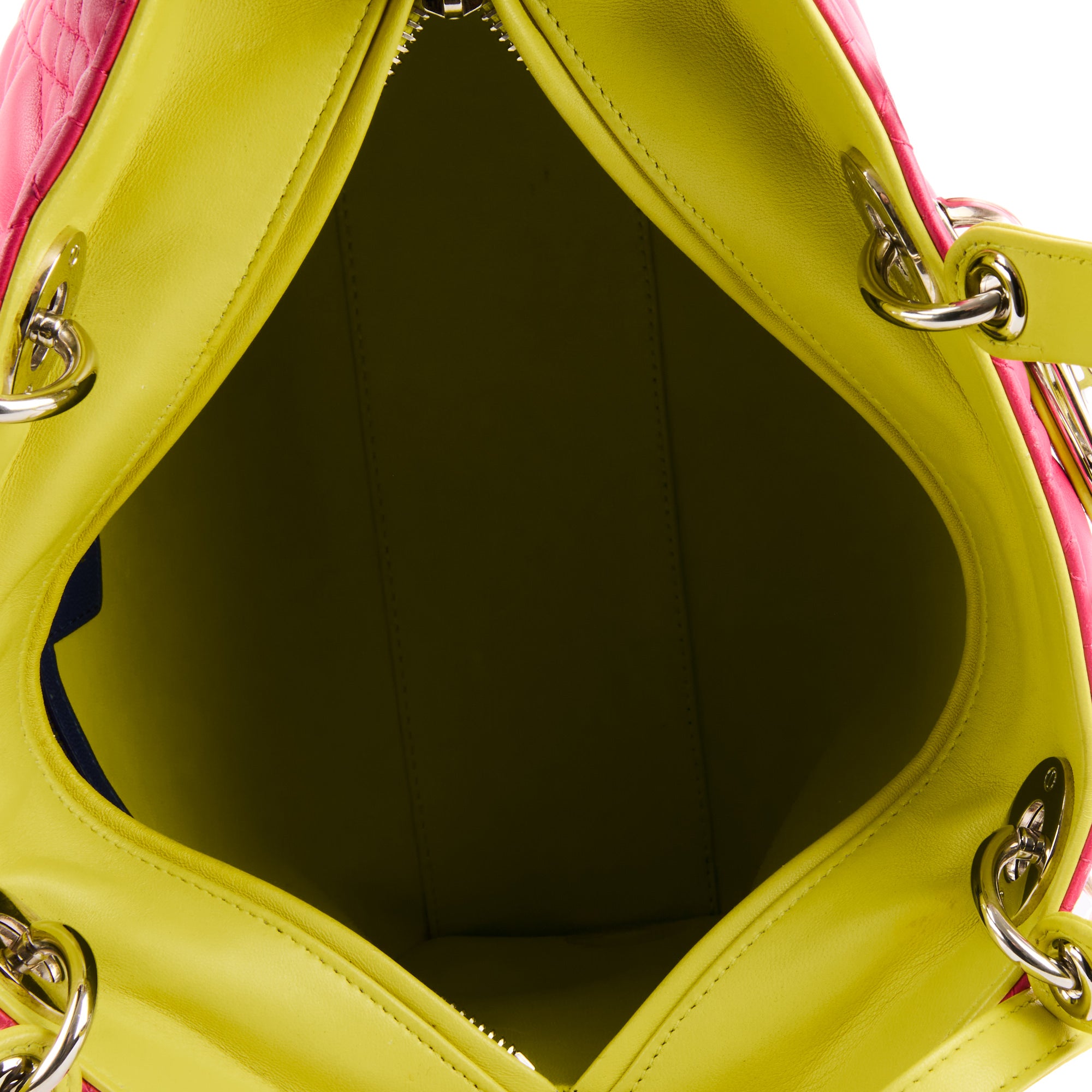 DIOR - Sac à main Lady Large Multicolore rose jaune bleu - Handbag