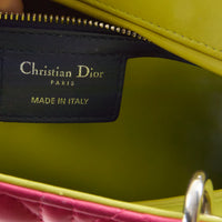 DIOR - Sac à main Lady Large Multicolore rose jaune bleu - Handbag