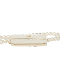CHANEL - Sac bandoulière Wallet on Chain Maxi Pearls cuir blanc - Shoulder Handbag