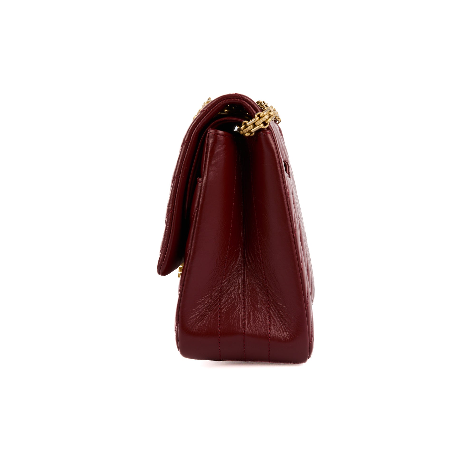 CHANEL - 2.55 Jumbo chevron leather red handbag - Shoulder Handbag