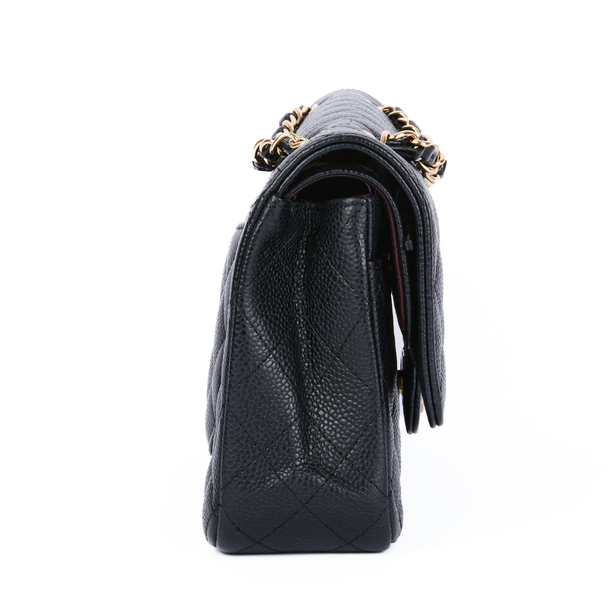 CHANEL - Sac bandoulière Classique Timeless Medium cuir caviar noir - Hand bag