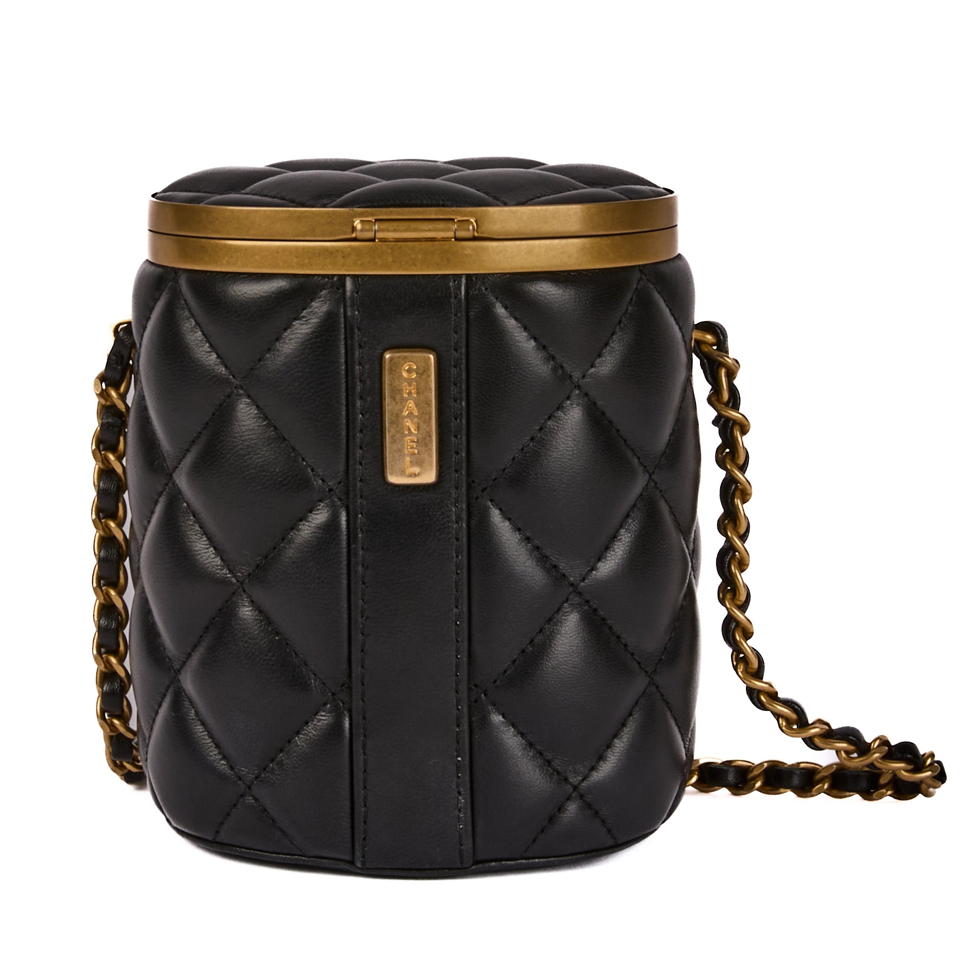 CHANEL - Sac bandoulière Crown box small cuir noir - Handbag
