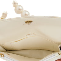 CHANEL - Sac bandoulière Wallet on Chain Maxi Pearls cuir blanc - Shoulder Handbag