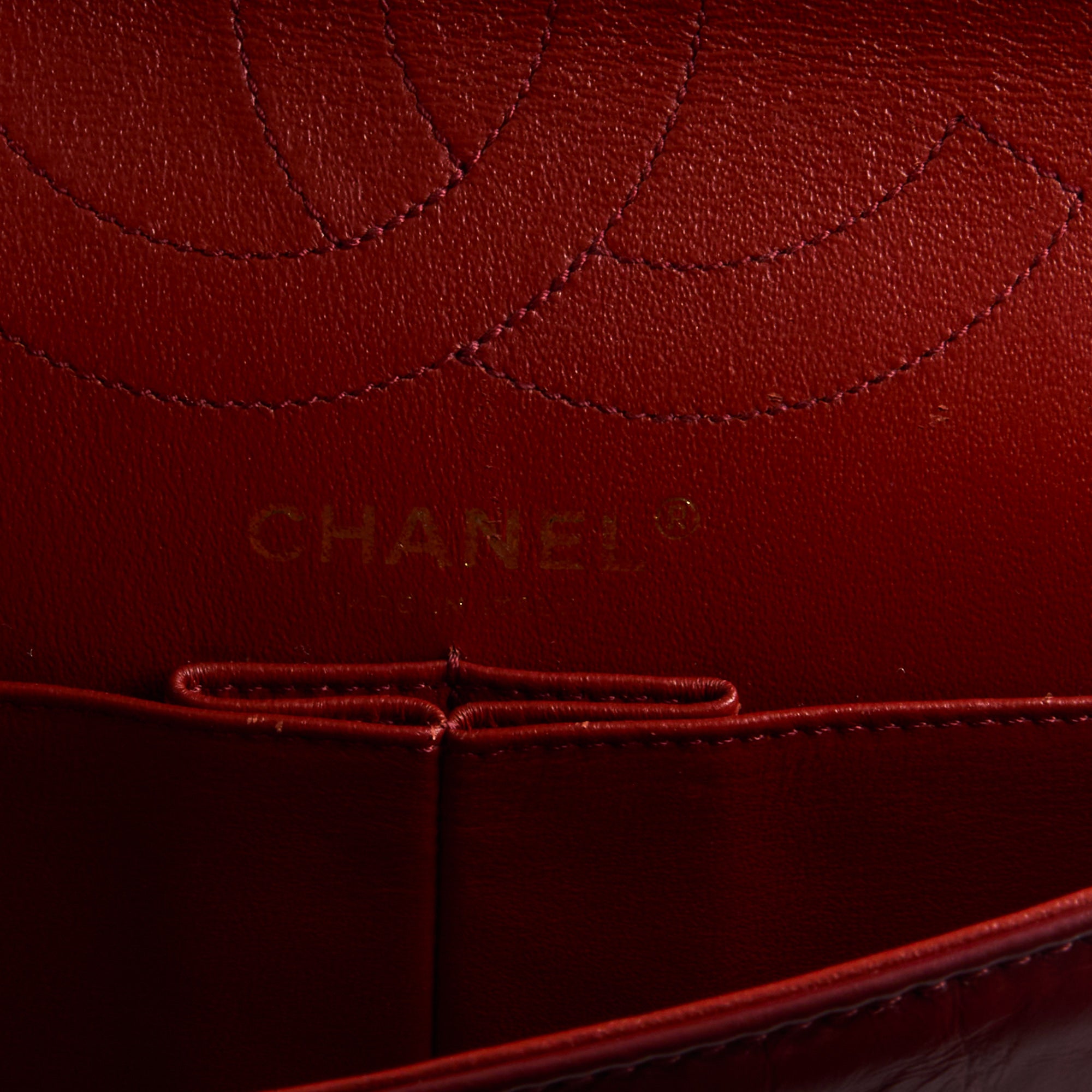 CHANEL - 2.55 Jumbo chevron leather red handbag - Shoulder Handbag