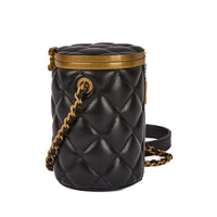 CHANEL - Sac bandoulière Crown box small cuir noir - Handbag