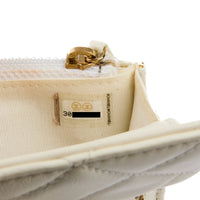 CHANEL - Sac bandoulière Wallet on Chain Maxi Pearls cuir blanc - Shoulder Handbag