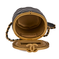 CHANEL - Sac bandoulière Crown box small cuir noir - Handbag