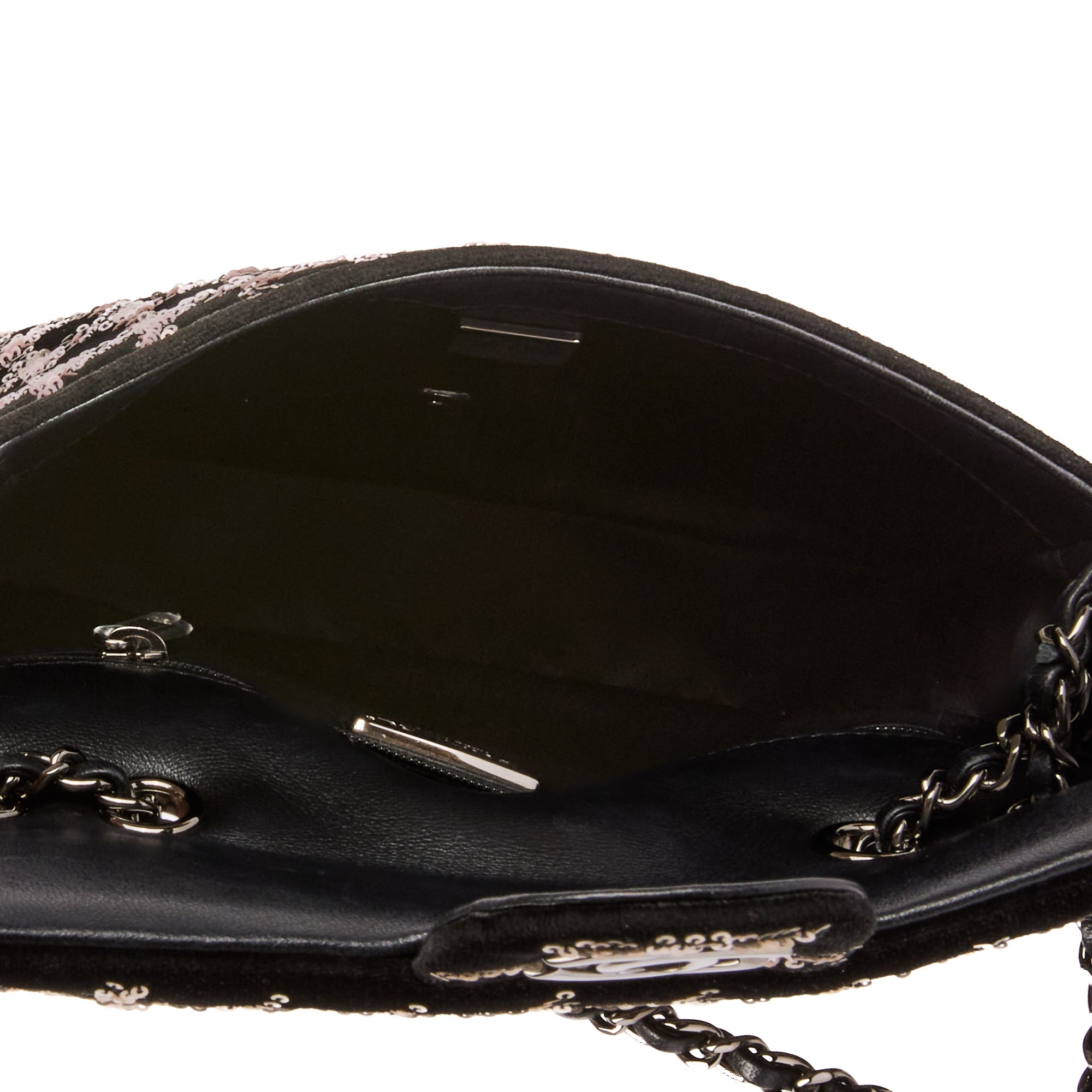 CHANEL - Mini Timeless shoulder bag in black velvet & sequins, limited edition - Handbag