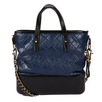 CHANEL - Gabrielle shoulder bag in blue and black leather - Handbag