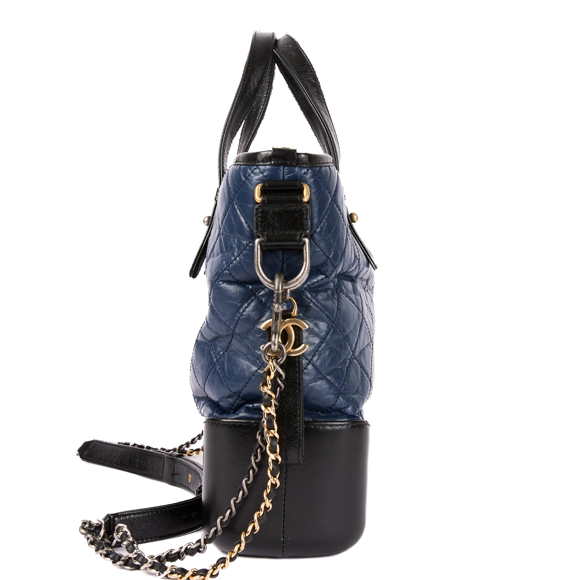 CHANEL - Gabrielle shoulder bag in blue and black leather - Handbag