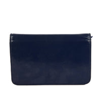 CHANEL - Sac bandoulière Wallet on Chain cuir vernis bleu marine - Shoulder Handbag