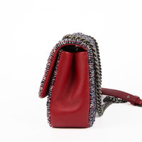 CHANEL - Sac bandoulière Timeless tweed Flap bag blanc rouge bleu - Shoulder Bag