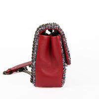 CHANEL - Sac bandoulière Timeless tweed Flap bag blanc rouge bleu - Shoulder Bag