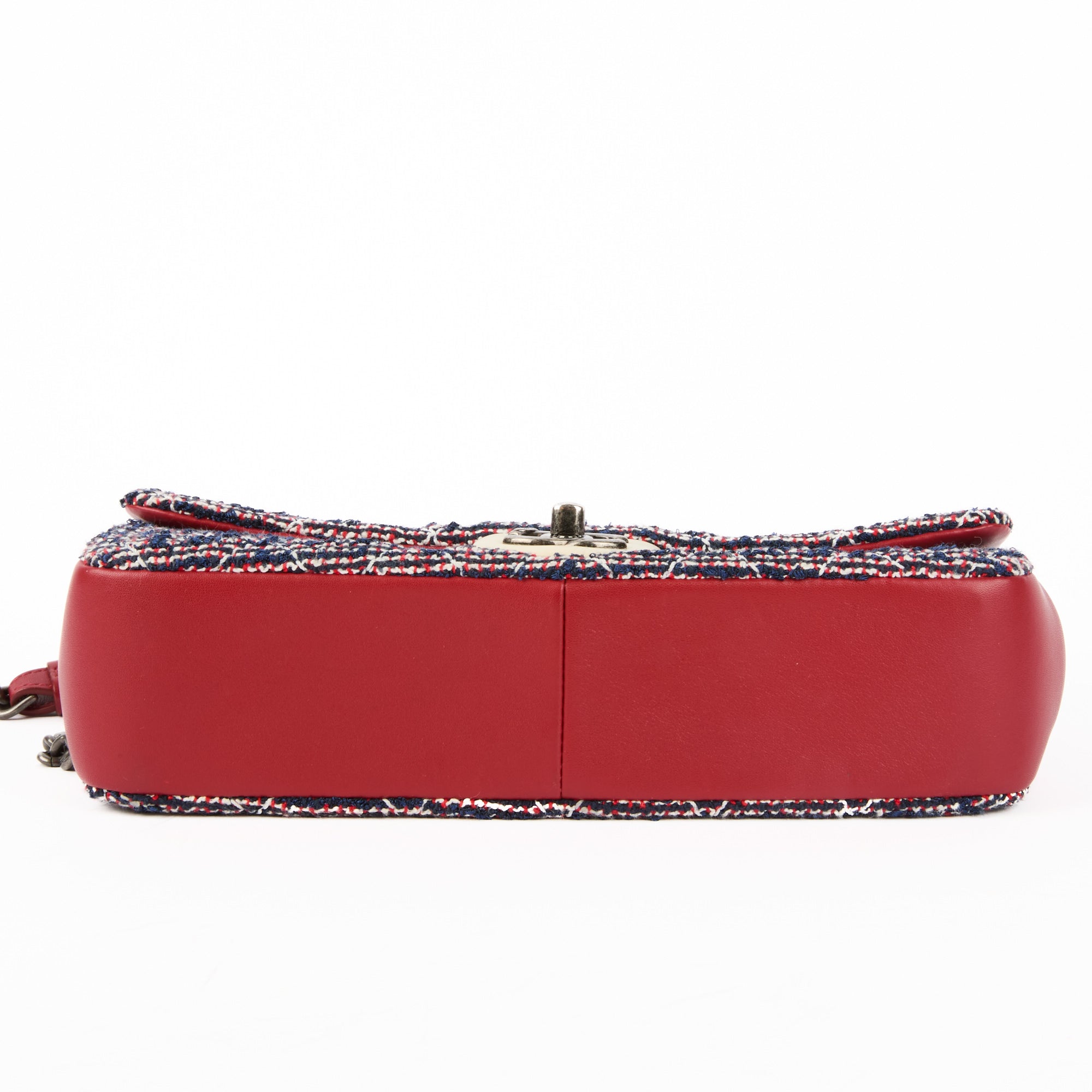 CHANEL - Sac bandoulière Timeless tweed Flap bag blanc rouge bleu - Shoulder Bag