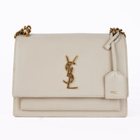 SAINT LAURENT - Sac bandoulière Sunset cuir écru - Handbag