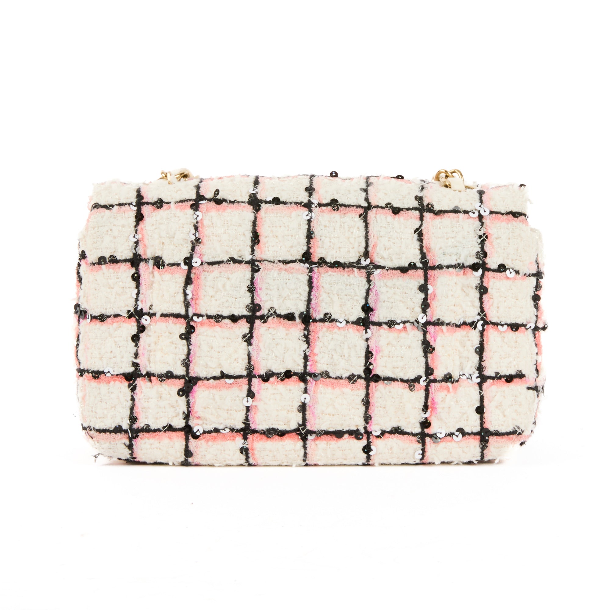 CHANEL - Sac bandoulière Mini Timeless tweed & sequins tricolore - Handbag