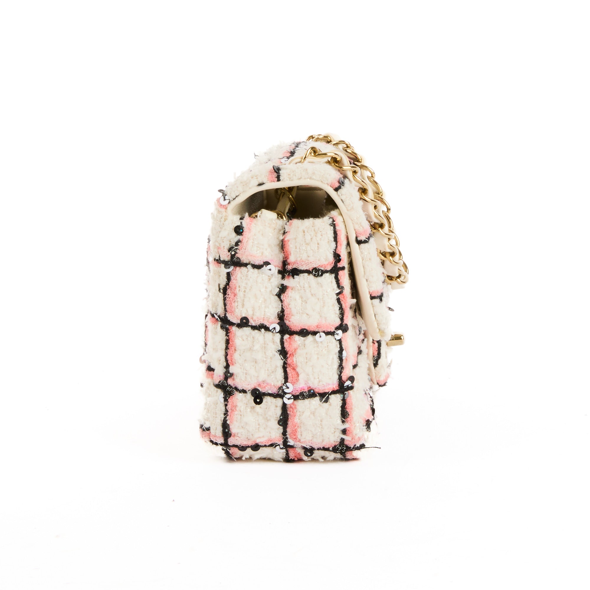 CHANEL - Sac bandoulière Mini Timeless tweed & sequins tricolore - Handbag
