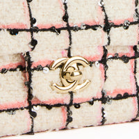 CHANEL - Sac bandoulière Mini Timeless tweed & sequins tricolore - Handbag