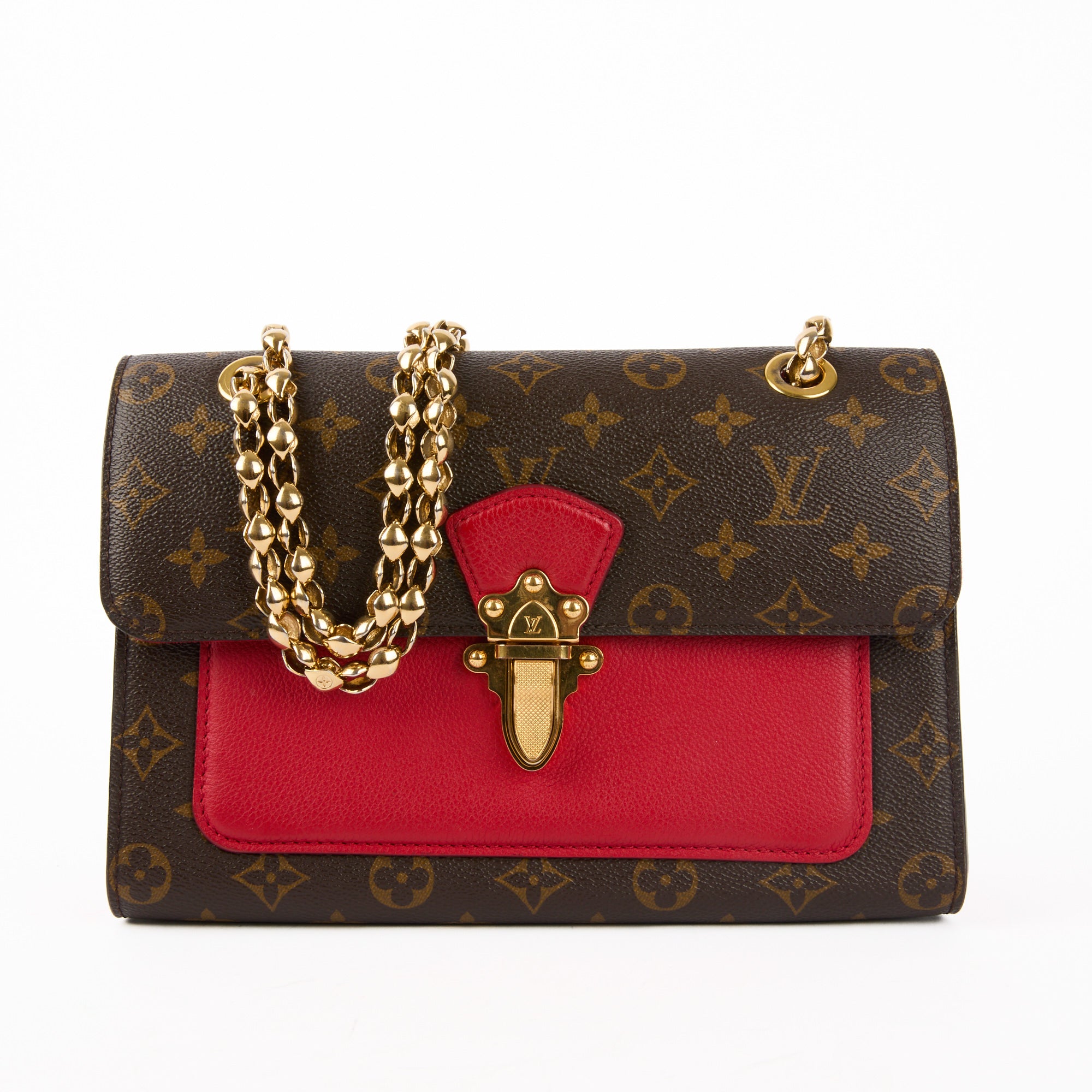 LOUIS VUITTON - Victoire shoulder bag Monogram canvas red leather - Handbag