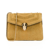 BVLGARI - Sac bandoulière Serpenti Forever cuir galuchat doré - Handbag