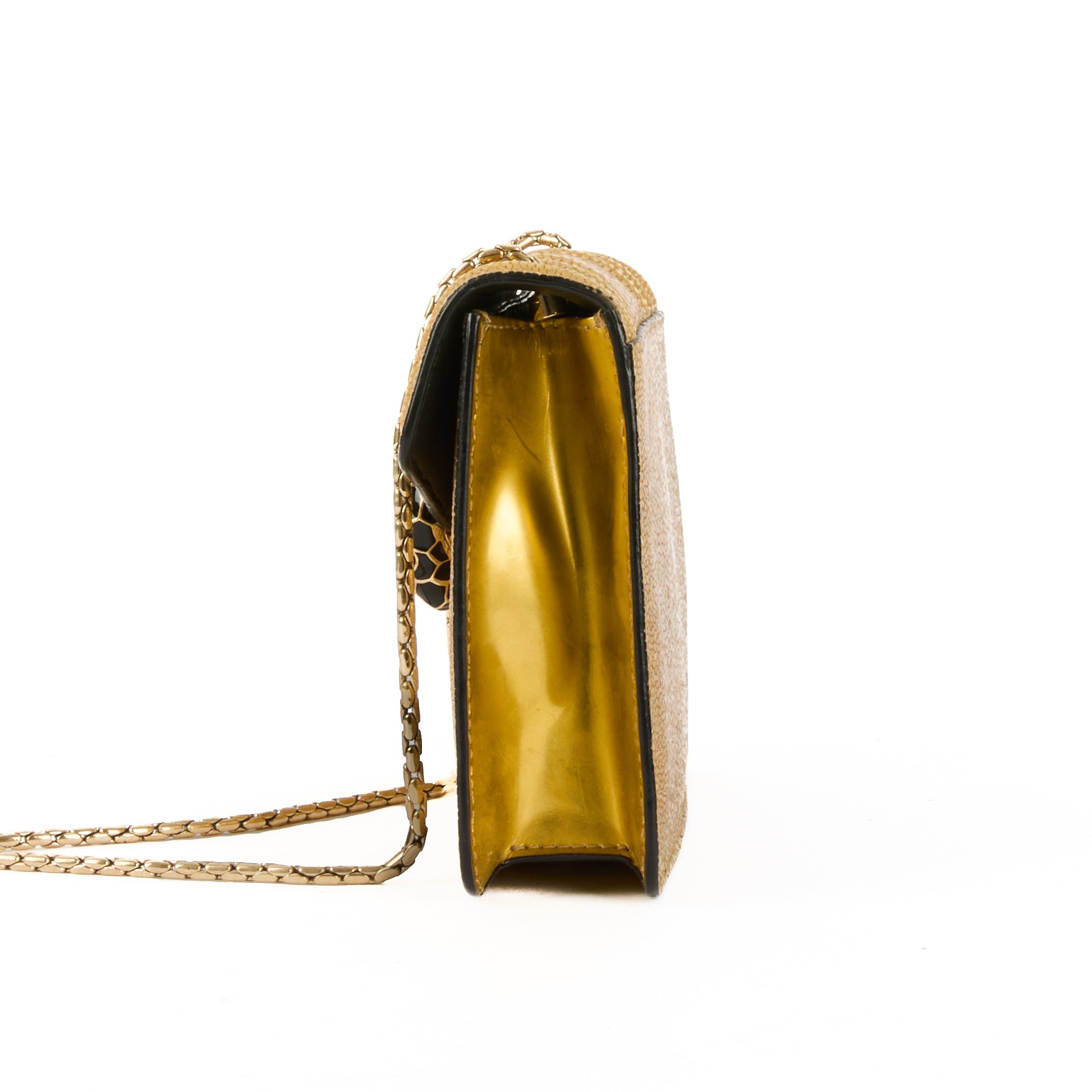 BVLGARI - Sac bandoulière Serpenti Forever cuir galuchat doré - Handbag