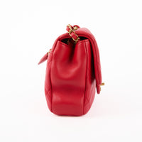 CHANEL - Sac bandoulière Top Handle In The Loop cuir rouge - Handbag