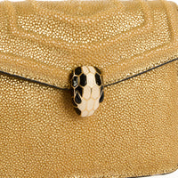 BVLGARI - Sac bandoulière Serpenti Forever cuir galuchat doré - Handbag