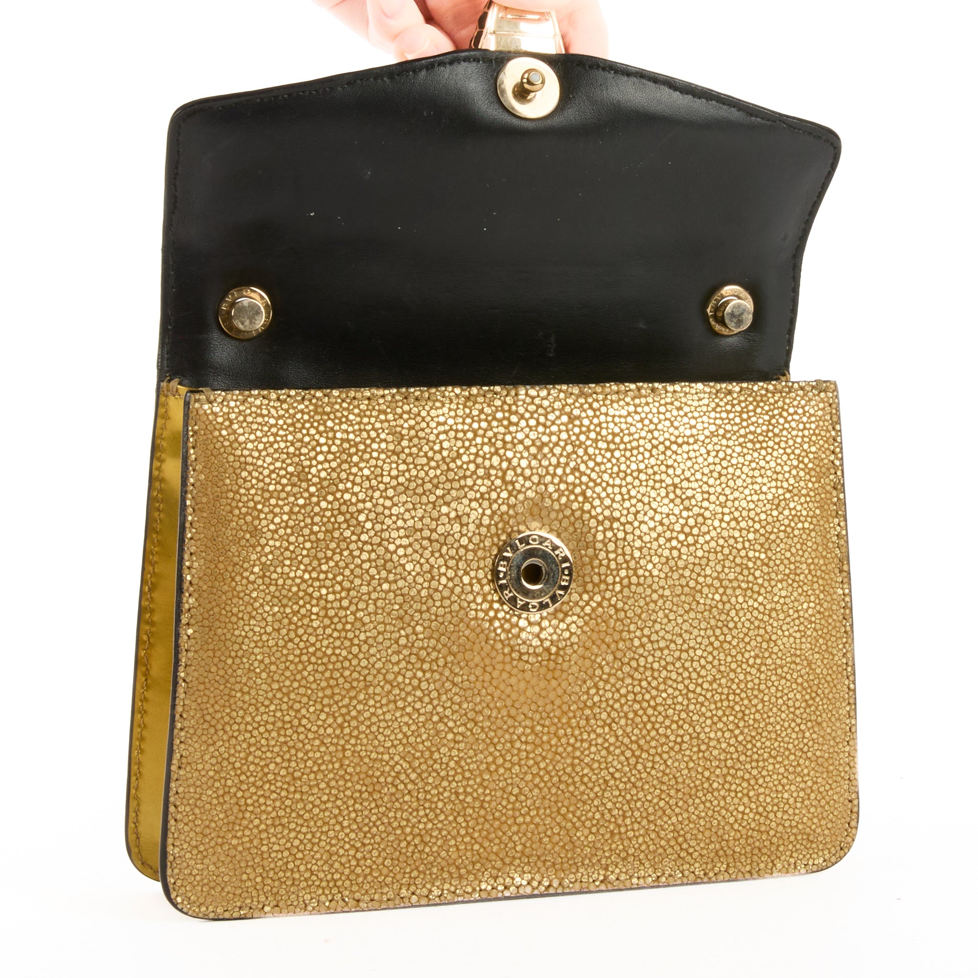BVLGARI - Sac bandoulière Serpenti Forever cuir galuchat doré - Handbag