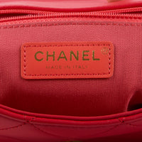 CHANEL - Sac bandoulière Top Handle In The Loop cuir rouge - Handbag