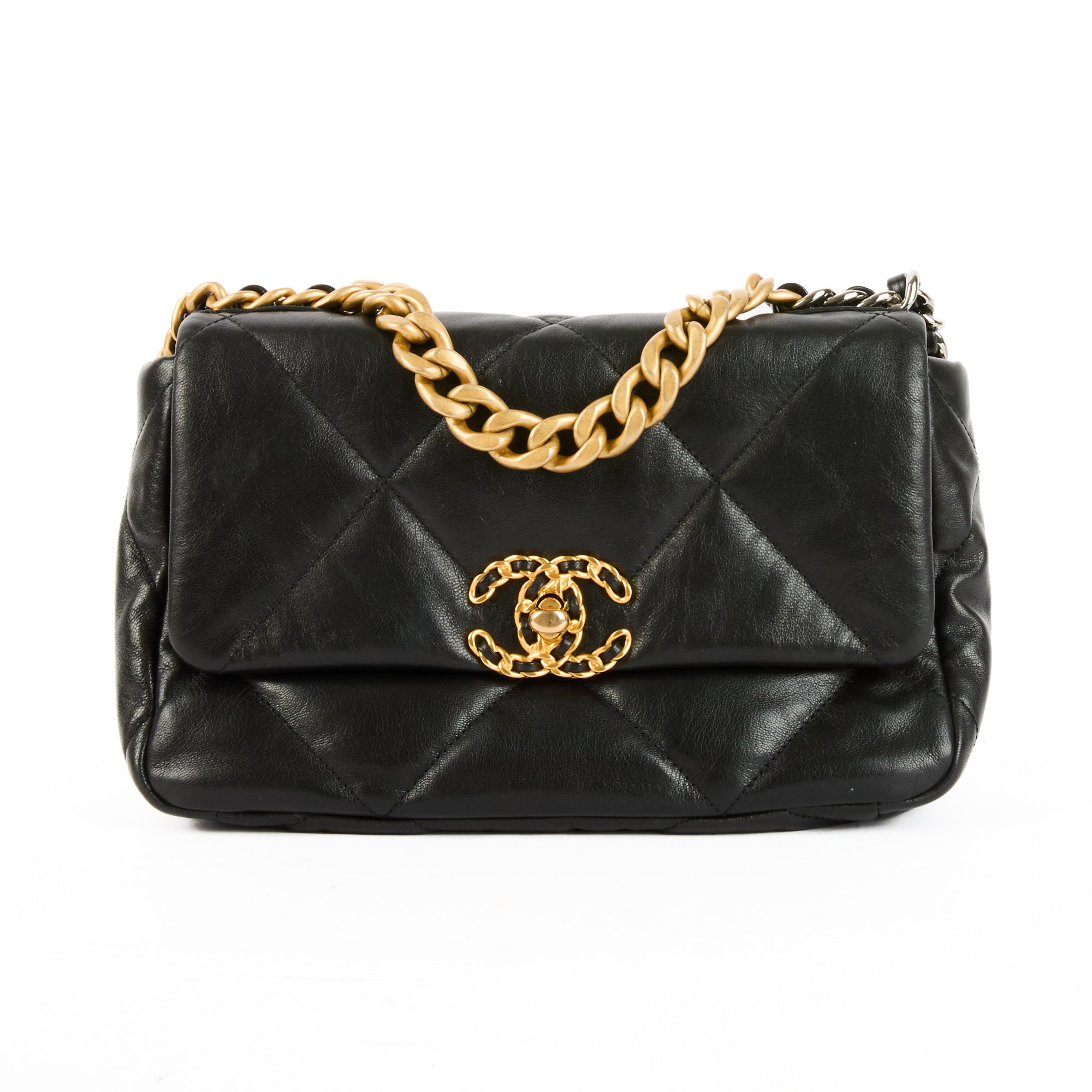 CHANEL - Sac bandoulière 19 Small cuir noir - Handbag