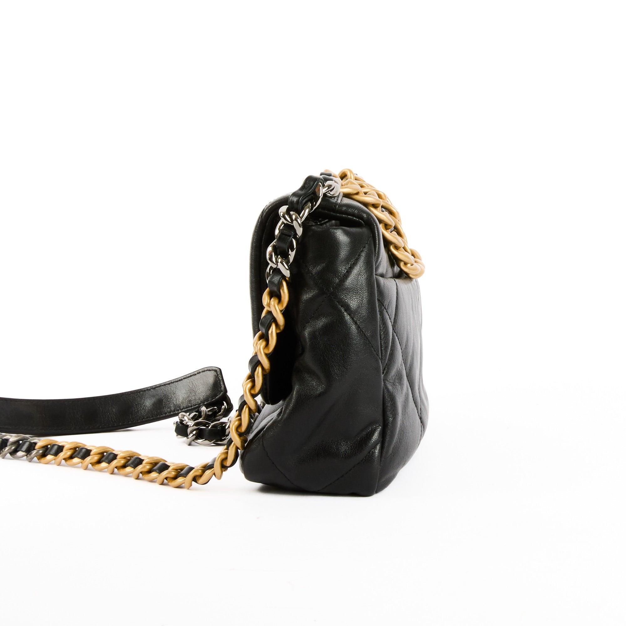 CHANEL - Sac bandoulière 19 Small cuir noir - Handbag