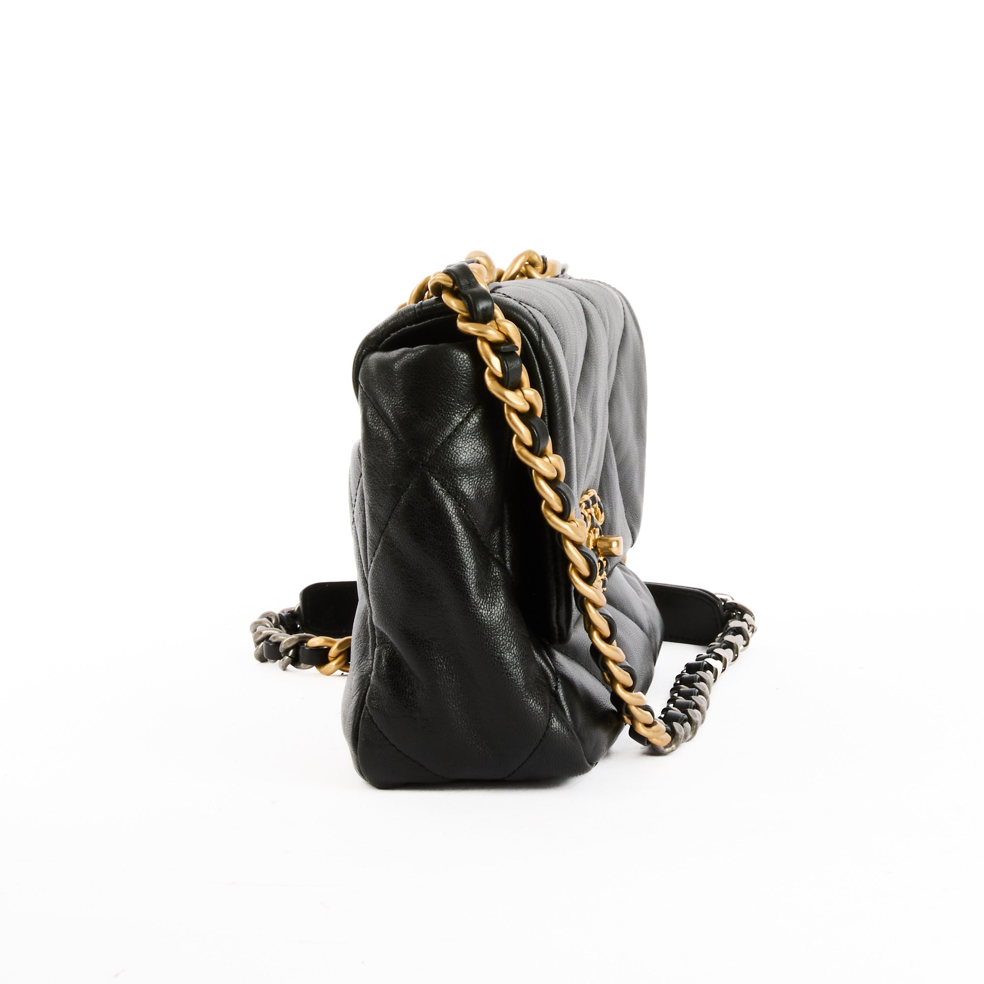 CHANEL - Sac bandoulière 19 Small cuir noir - Handbag