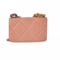 CHANEL - Wallet on chain 19 pink leather shoulder bag - Handbag