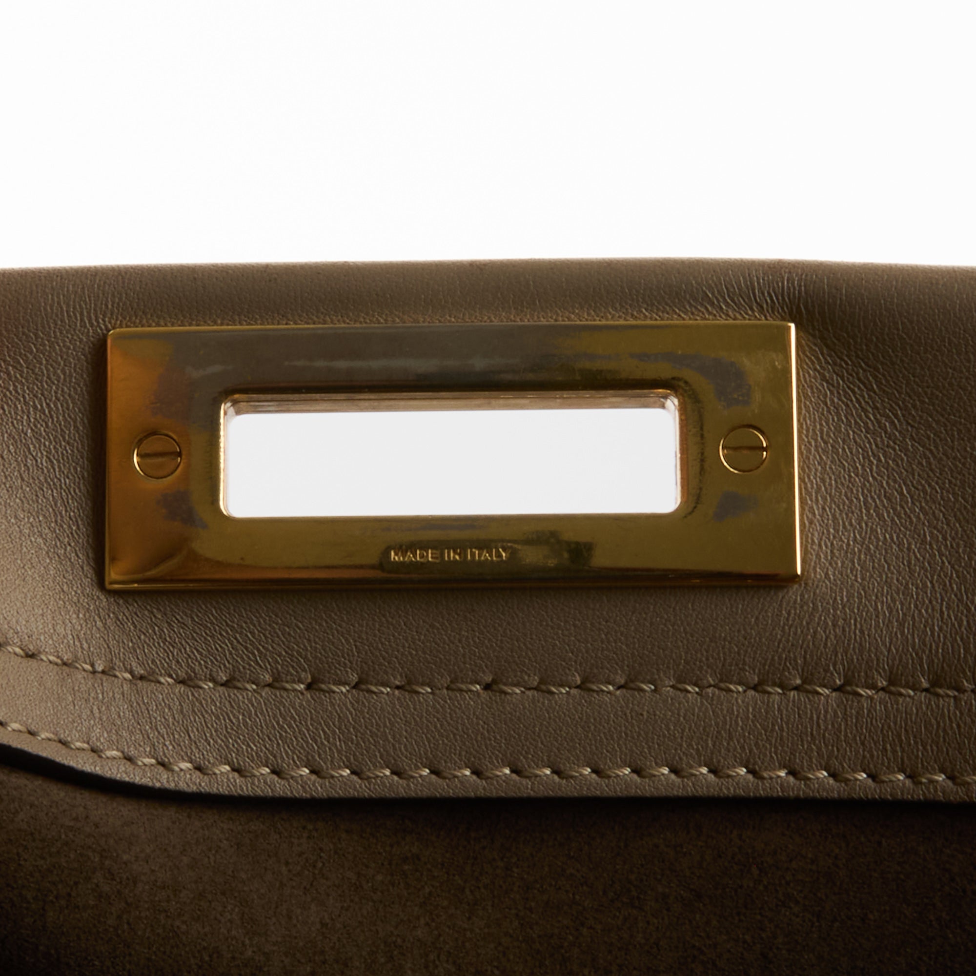 FENDI - Sac bandoulière Peekaboo Medium cuir Taupe - Hand Bag