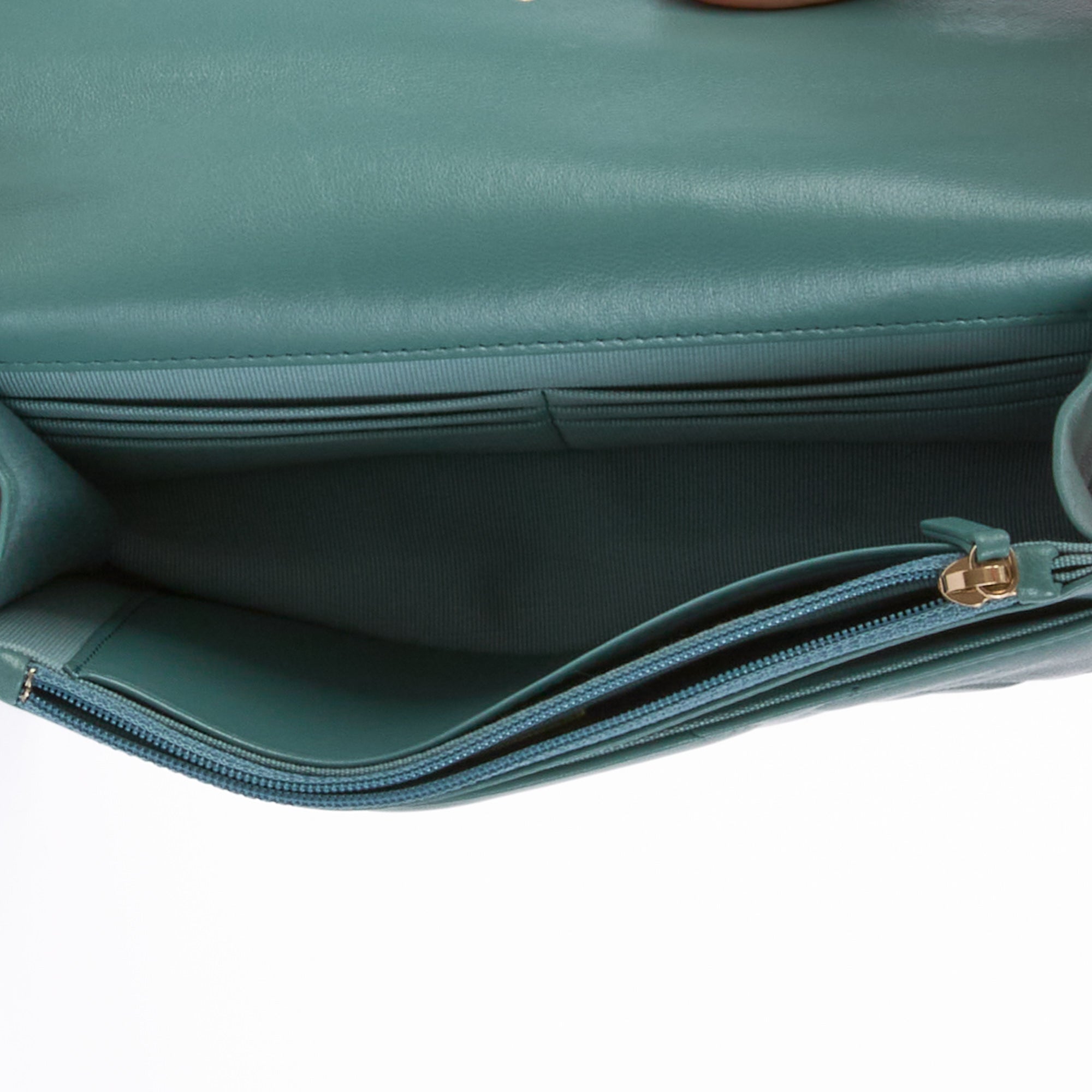 CHANEL - Wallet on chain shoulder bag 19 green blue leather - Handbag