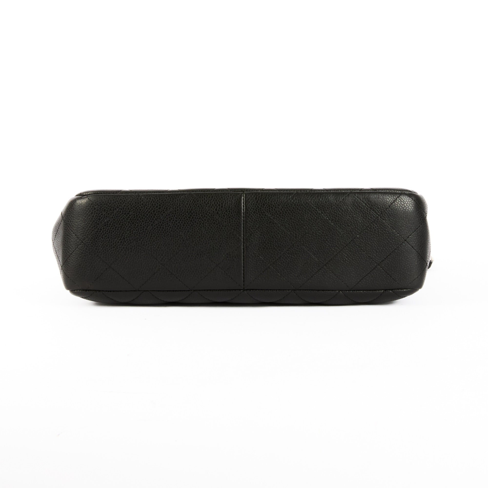 CHANEL - Jumbo Classic Single Flap Bag in Black Caviar Leather - Handbag