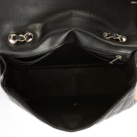 CHANEL - Jumbo Classic Single Flap Bag in Black Caviar Leather - Handbag