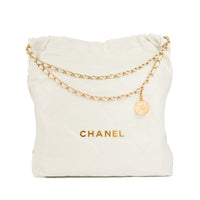 CHANEL - Sac bandoulière Chanel 22 Large cuir blanc  - Handbag