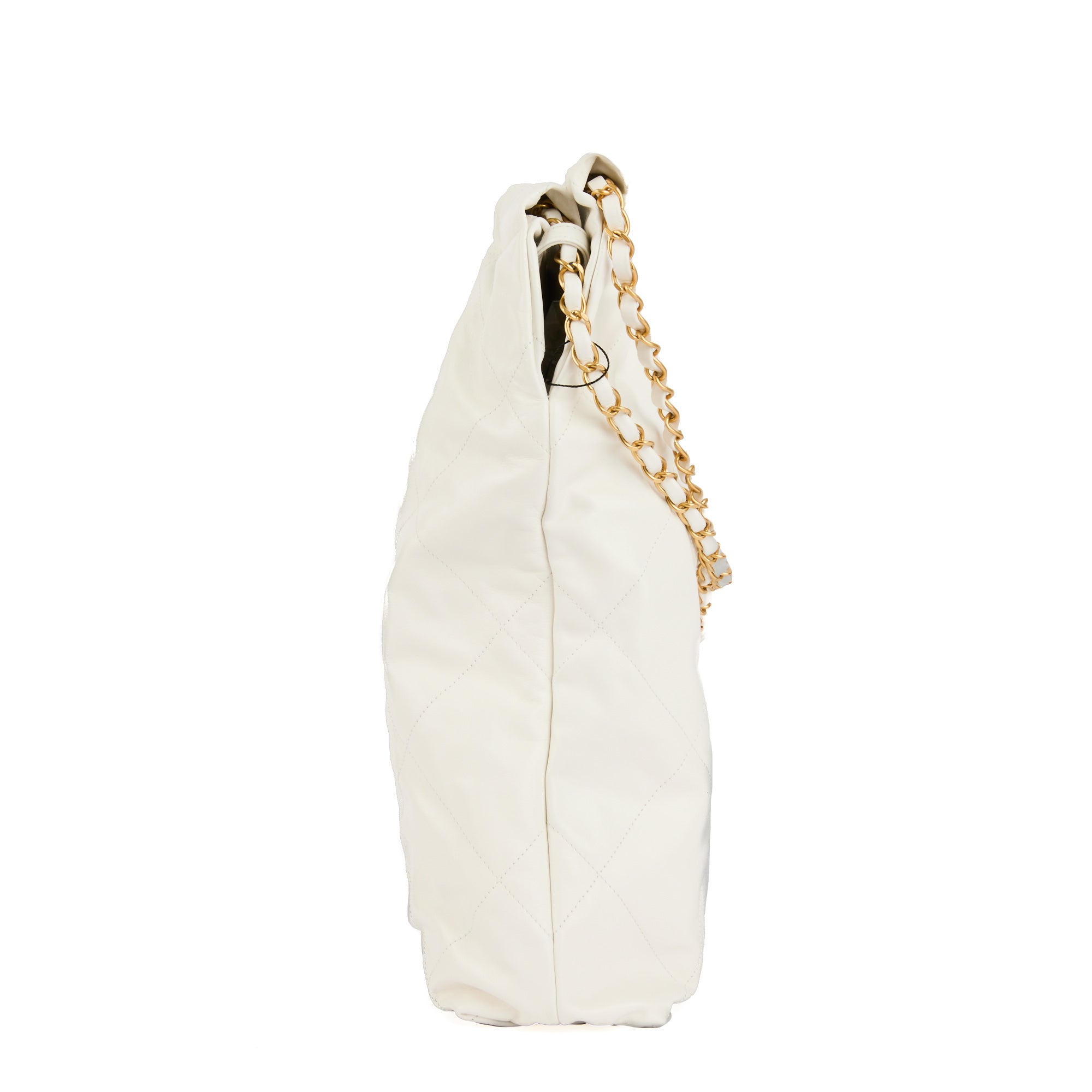 CHANEL - Sac bandoulière Chanel 22 Large cuir blanc  - Handbag