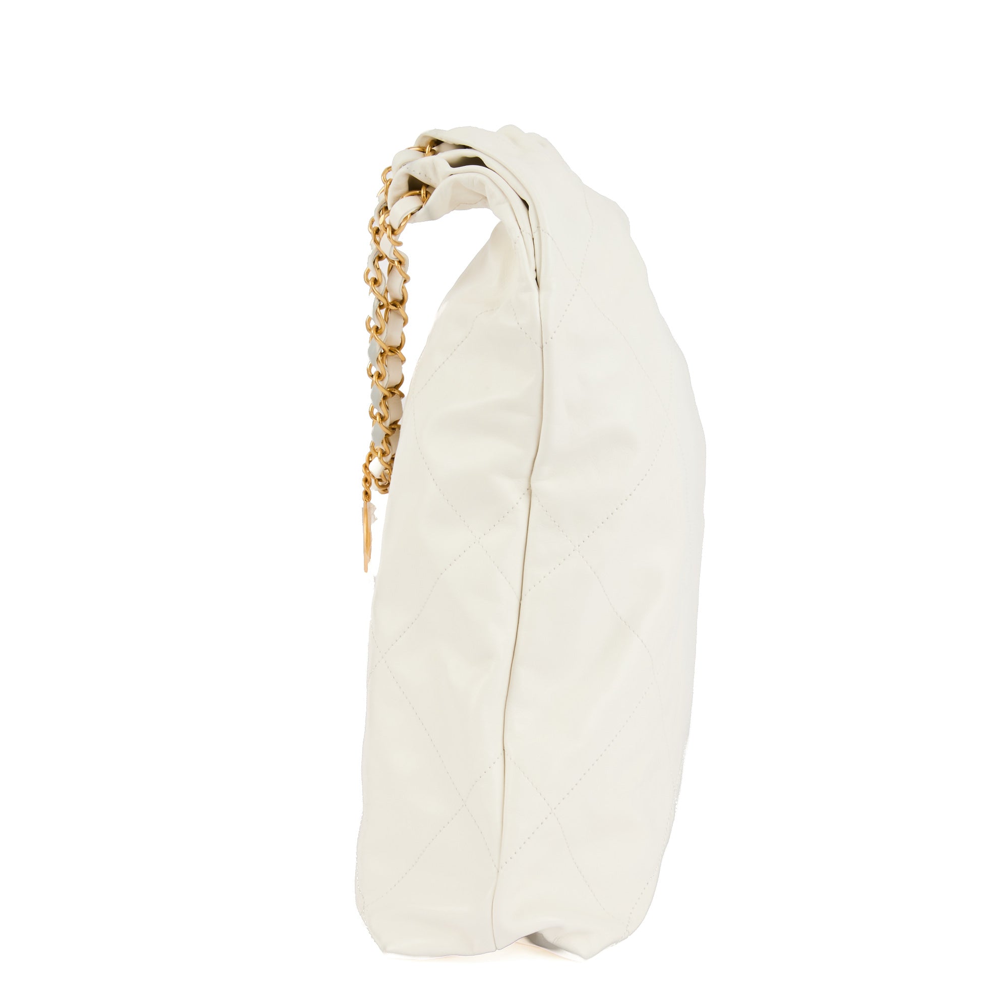 CHANEL - Sac bandoulière Chanel 22 Large cuir blanc  - Handbag