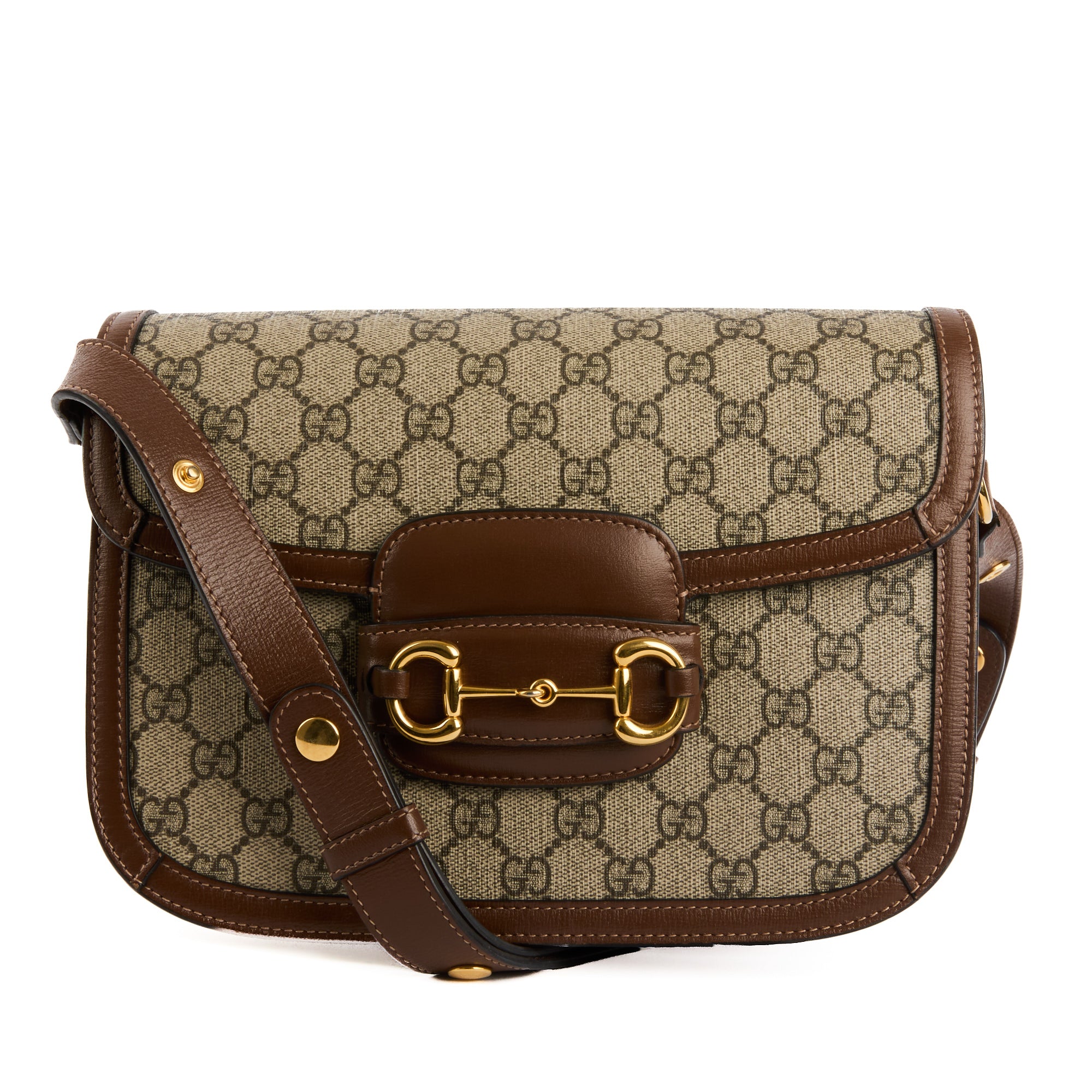 GUCCI - Sac bandoulière Horsebit 1955 toile GG Guccissima marron - Handbag