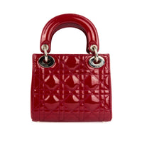 DIOR - Sac à main Mini Lady Dior cuir vernis rouge - Handbag