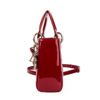 DIOR - Sac à main Mini Lady Dior cuir vernis rouge - Handbag