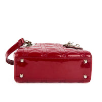 DIOR - Sac à main Mini Lady Dior cuir vernis rouge - Handbag